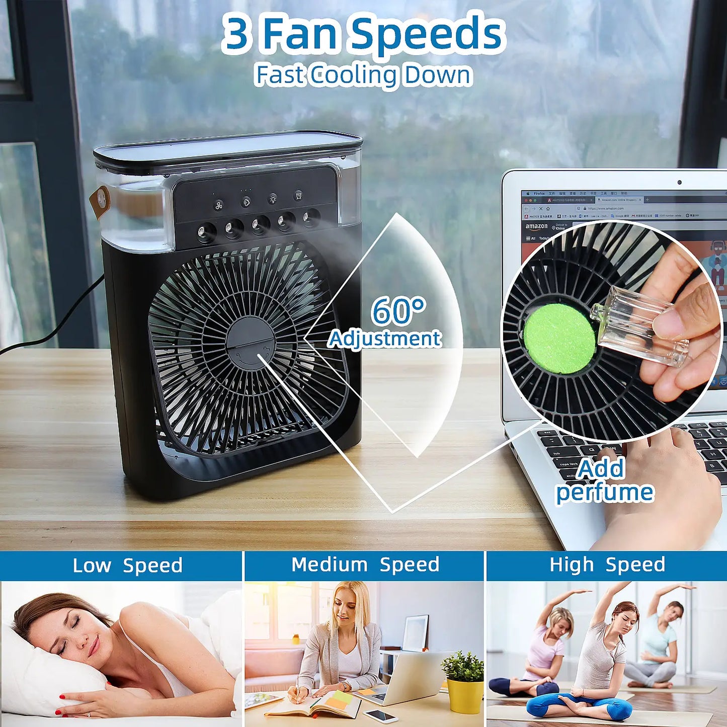 FanPro™ 3-in-1 Humidifier Air Adjustment Fan